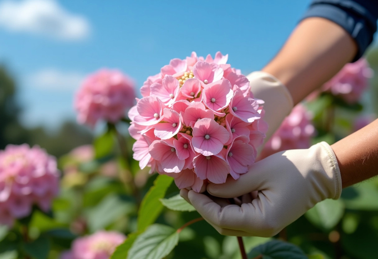 hortensia fleurs mortes