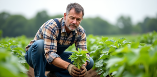 Booster de racines : comprendre son action et ses bienfaits en agriculture Agronome examinant des racines dans un champ vert