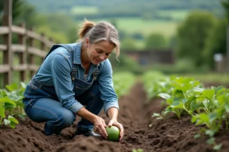 Melons cultivés dans un jardin en pleine croissance sous le soleil