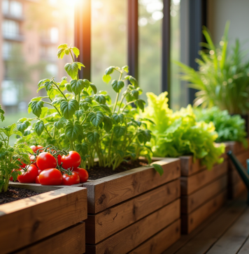 Potager chez soi : cultiver ses légumes facilement à la maison ! Petit jardin en balcon urbain avec légumes en pot soleil