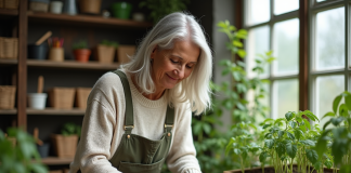 Semis de tomates : quand et comment les planter pour de beaux résultats ! Femme jardinant en intérieur en semant des graines de tomates