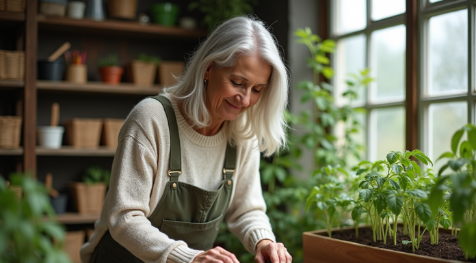 Semis de tomates : quand et comment les planter pour de beaux résultats ! Femme jardinant en intérieur en semant des graines de tomates