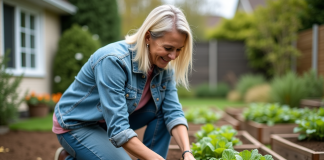 Meilleure saison pour faire pousser des plantes : conseils d’experts Femme d'âge moyen transplante des jeunes plants dans un jardin