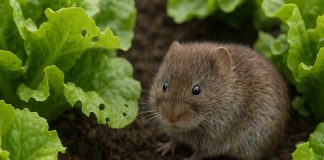 Photo hyperrealiste d'un vole dans un jardin de légumes