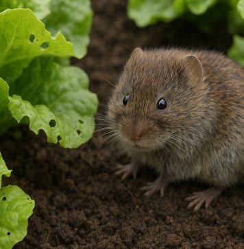 Photo hyperrealiste d'un vole dans un jardin de légumes