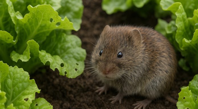 Photo hyperrealiste d'un vole dans un jardin de légumes